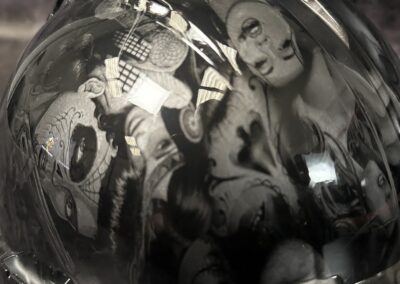 Safety Hat Hydro Dipped in Chicana, crown detail