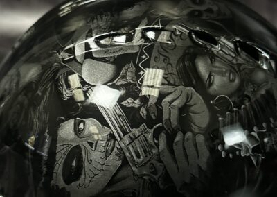 Safety Hat Hydro Dipped in Chicana, revolver detail