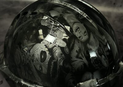 Safety Hat Hydro Dipped in Chicana, top view
