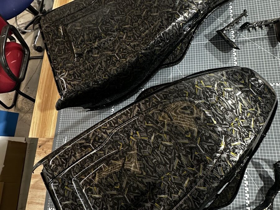 Seat Backs and Interior Trims Hydro Dipped in Yellow Gold Forged Carbon