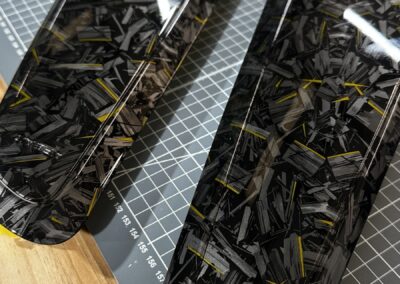 Seat Backs and Interior Trims Hydro Dipped in Yellow Gold Forged Carbon, seat back and trims