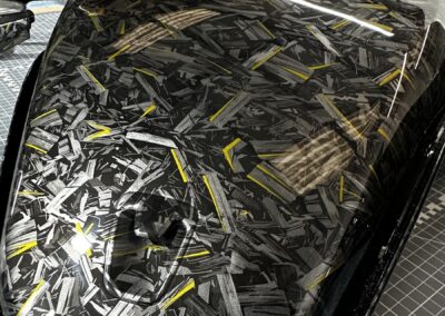 Seat Backs and Interior Trims Hydro Dipped in Yellow Gold Forged Carbon, seat back angled view