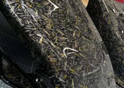Seat Backs and Interior Trims Hydro Dipped in Yellow Gold Forged Carbon, seat back edge