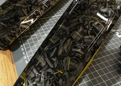 Seat Backs and Interior Trims Hydro Dipped in Yellow Gold Forged Carbon, seat back pair