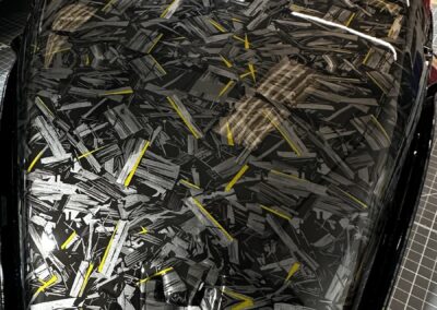 Seat Backs and Interior Trims Hydro Dipped in Yellow Gold Forged Carbon, seat back shell front
