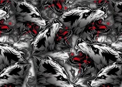 Snarling Wolf hydro dipping film pattern