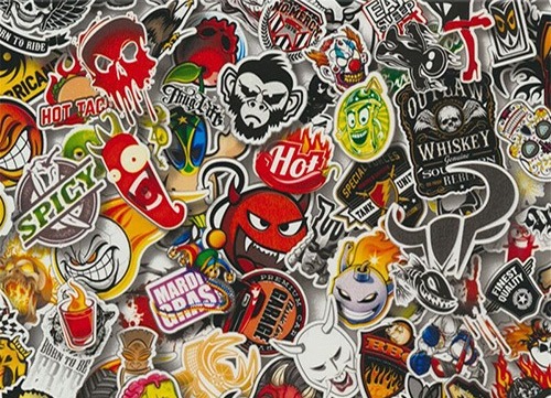 Sticker Bomb hydro dipping patterns